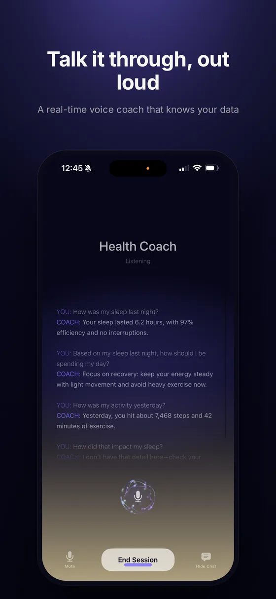Chronotype voice coach: a real-time health coach that knows your data.